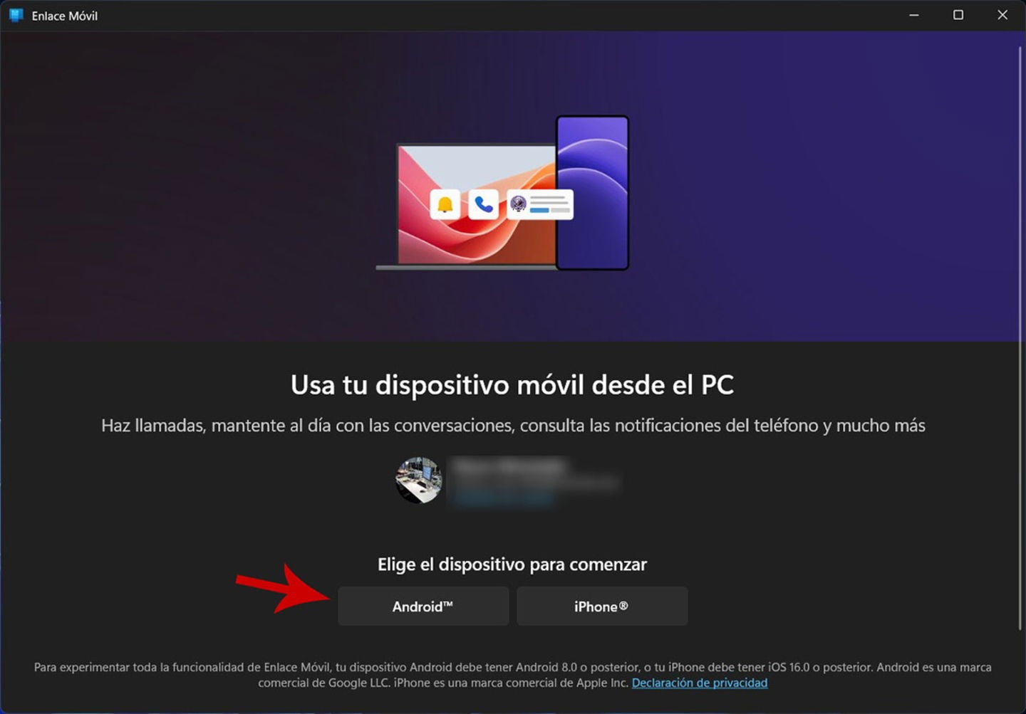 Enlace Windowsandroid Cómo usar tu smartphone Android como webcam en un PC con Windows 11