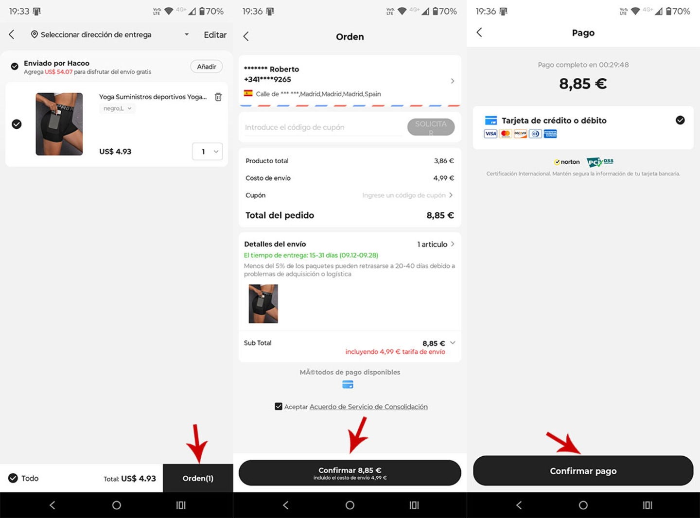 Los envíos suelen tardar entre 1 y 3 semanas