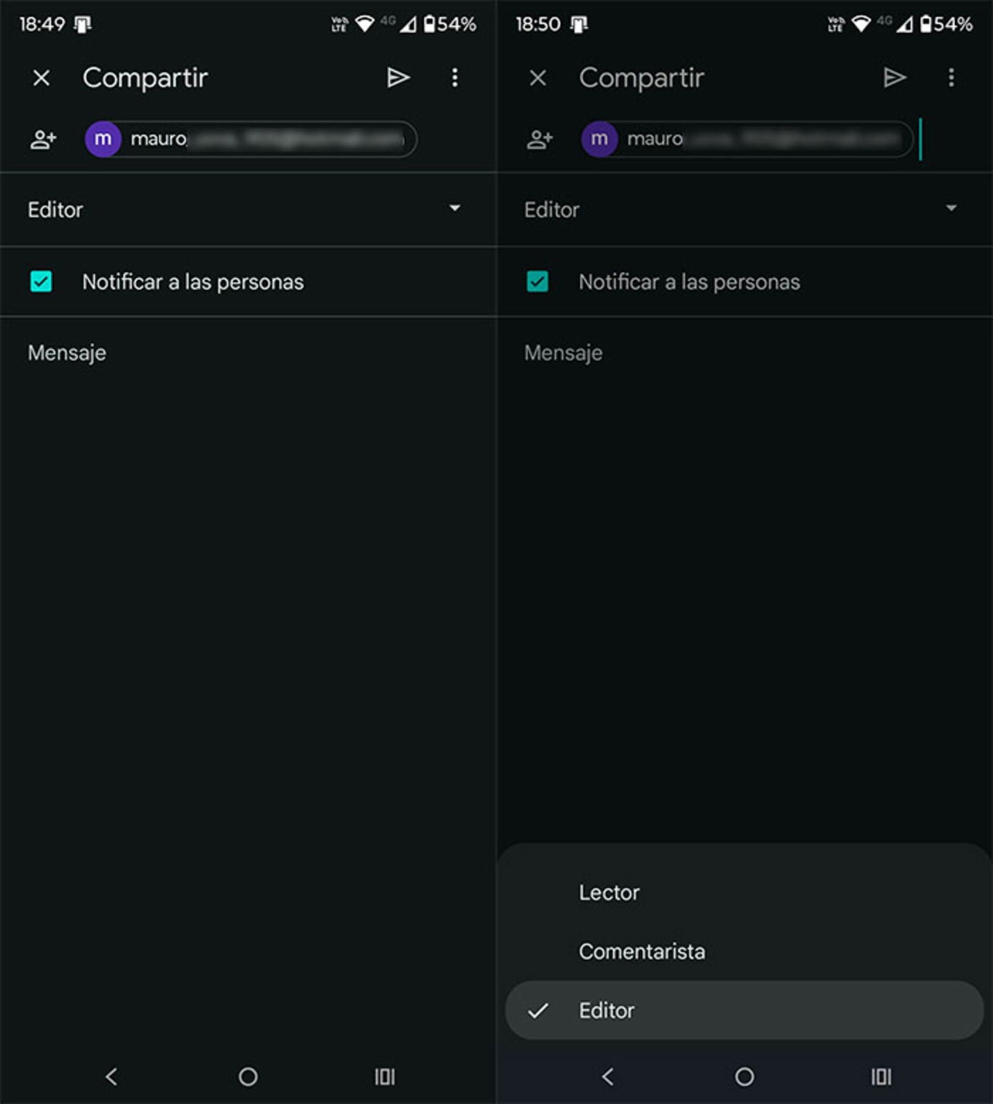 Google Drive también te permite modificar el acceso al archivo compartido