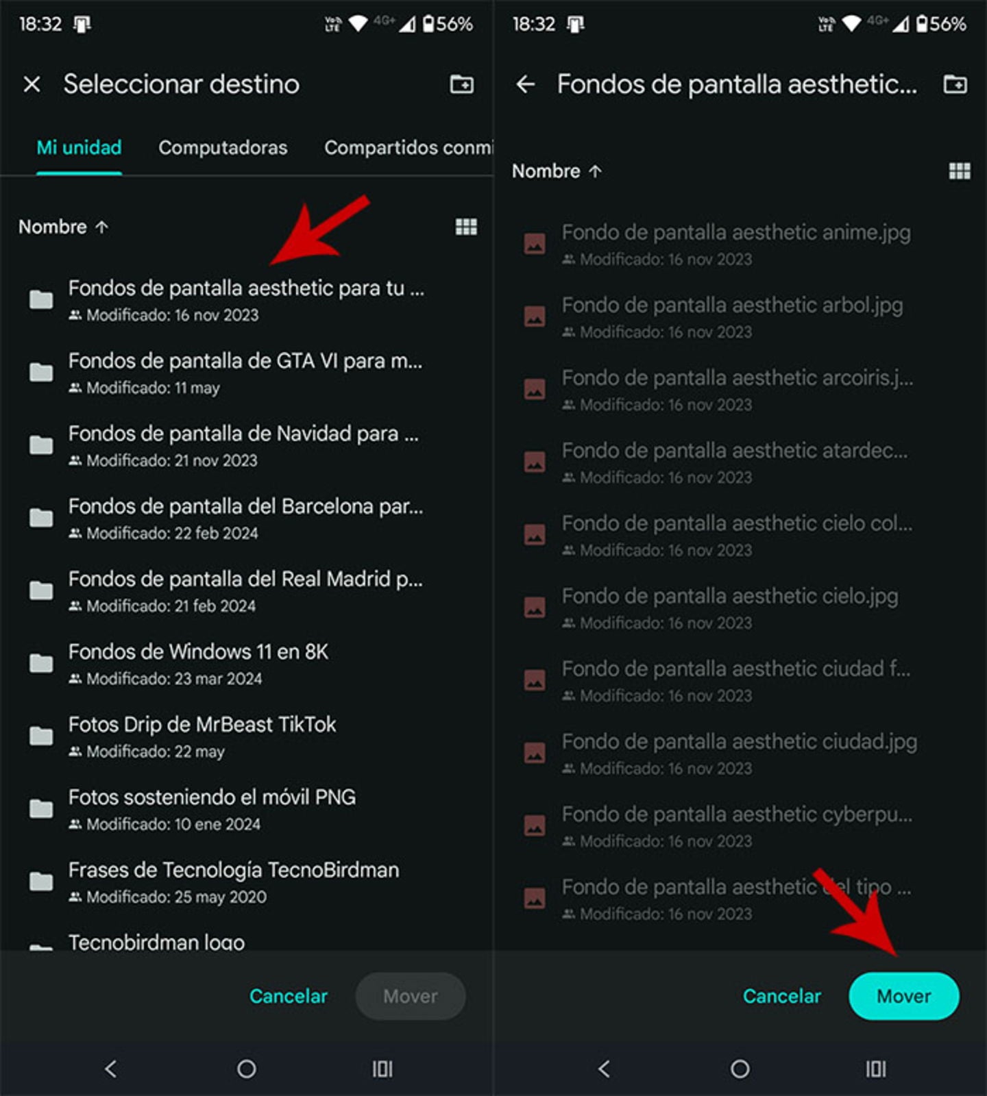 También puedes destacar archivos para encontrarlos más fácilmente
