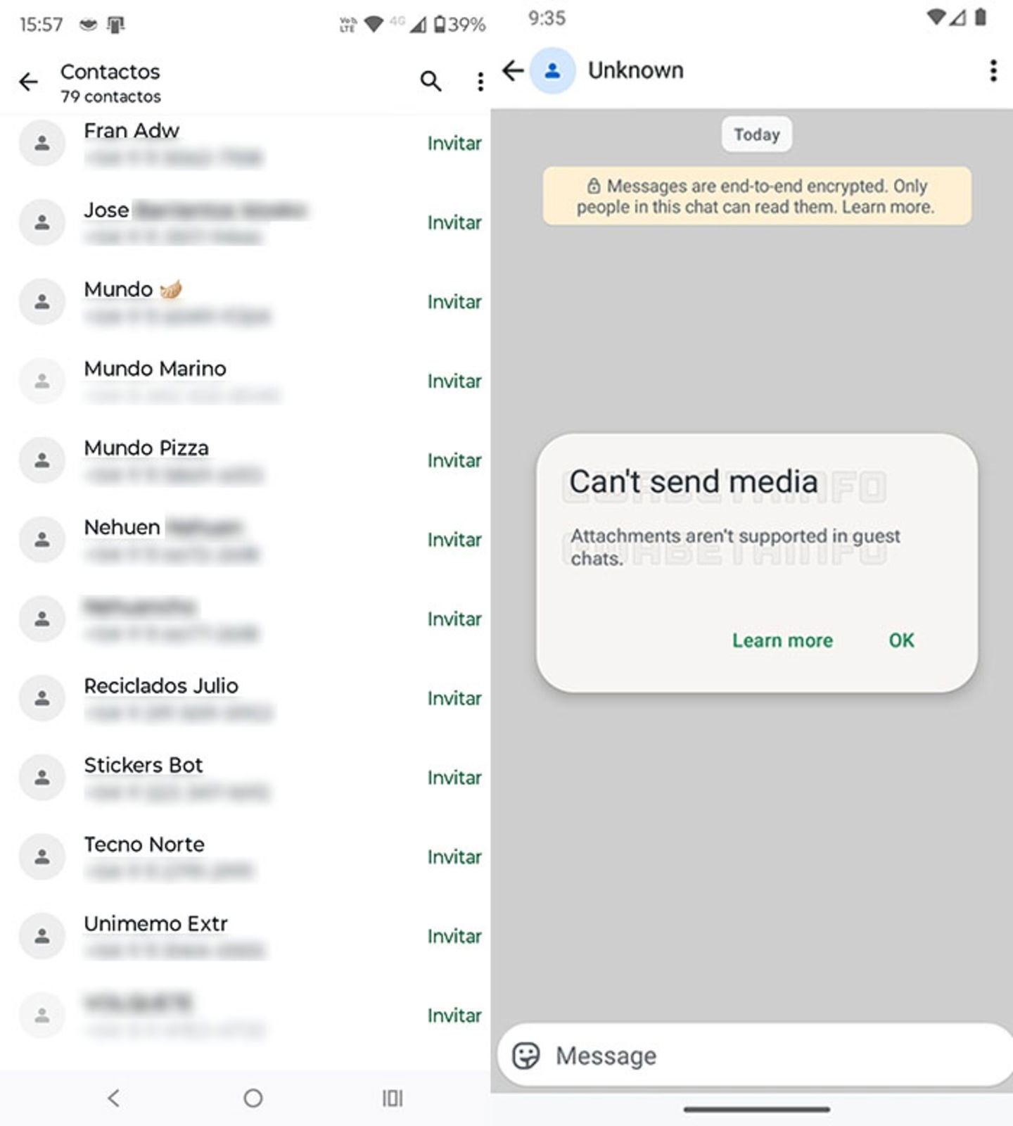 Esta función, de momento, solo está disponible en la última versión de la beta de WhatsApp para Android