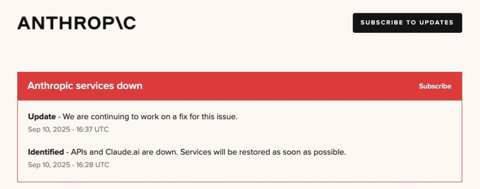 Caída de Claude de Anthropic