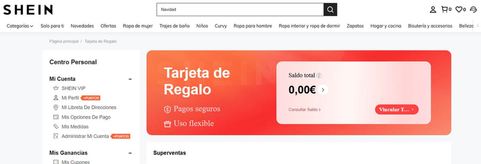 Las tarjetas de regalo de SHEIN se activan manualmente desde la web o app móvil