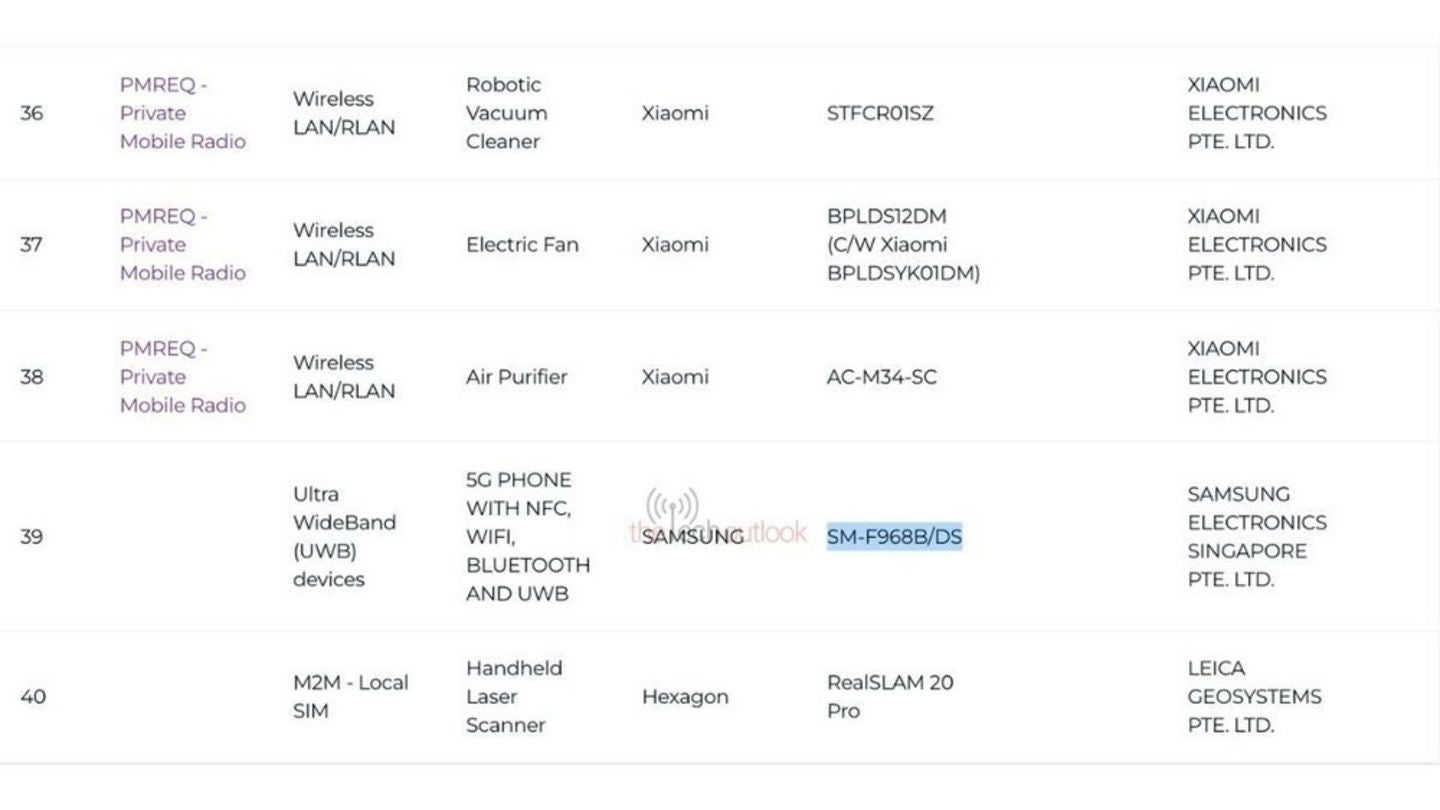 Captura de la certificación del Samsung Galaxy Z TriFold, seguramente su modelo destinado a Singapur