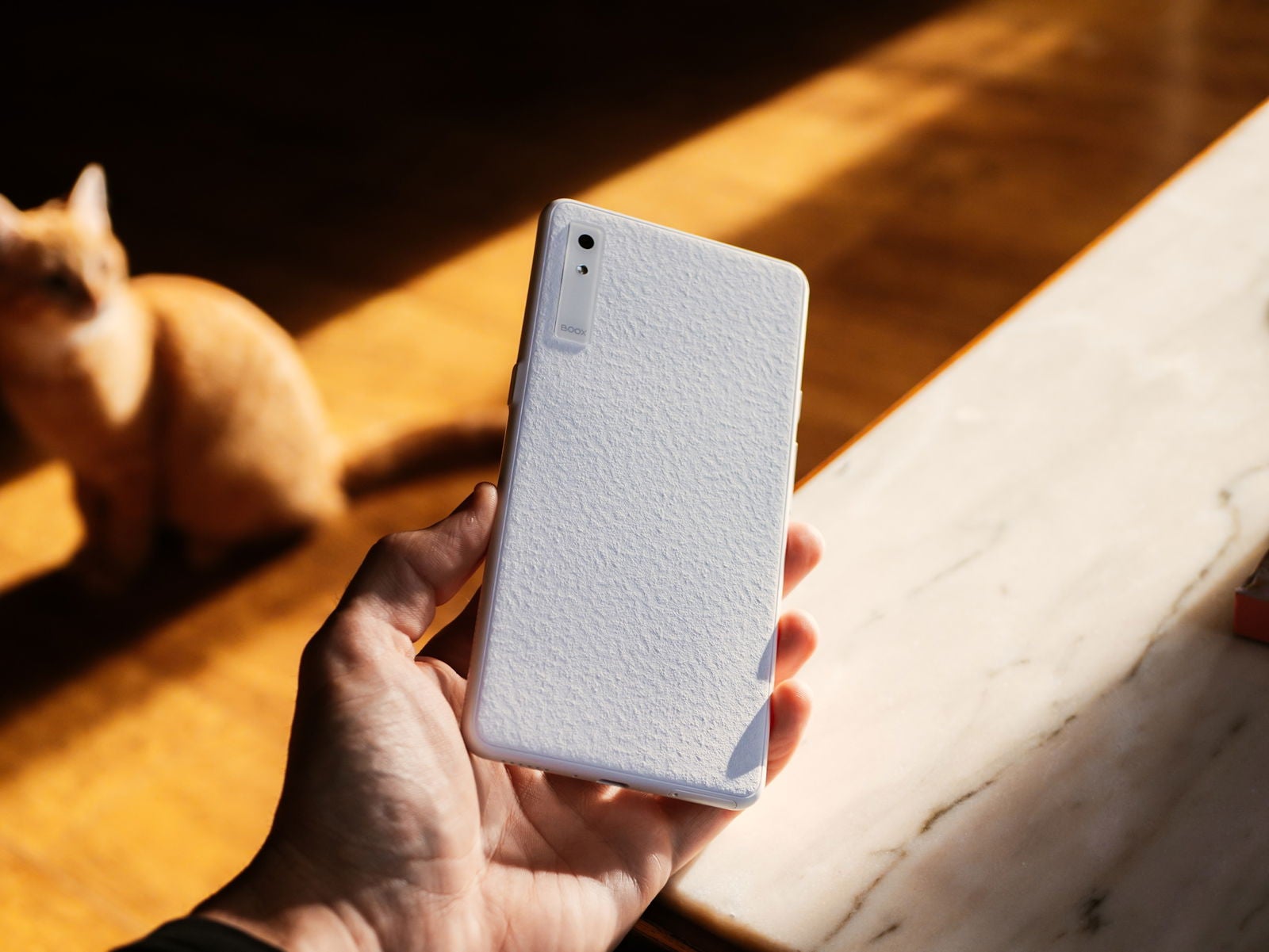 La cubierta trasera del BOOX Palma 2 Pro, fabricada en plástico con efecto rugoso / Fotografía de Christian Collado