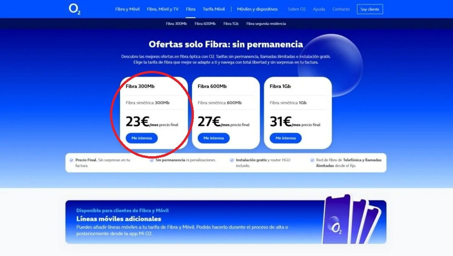 O2 nos devuelve sus tarifas de fibra más baratas y quizás más ...