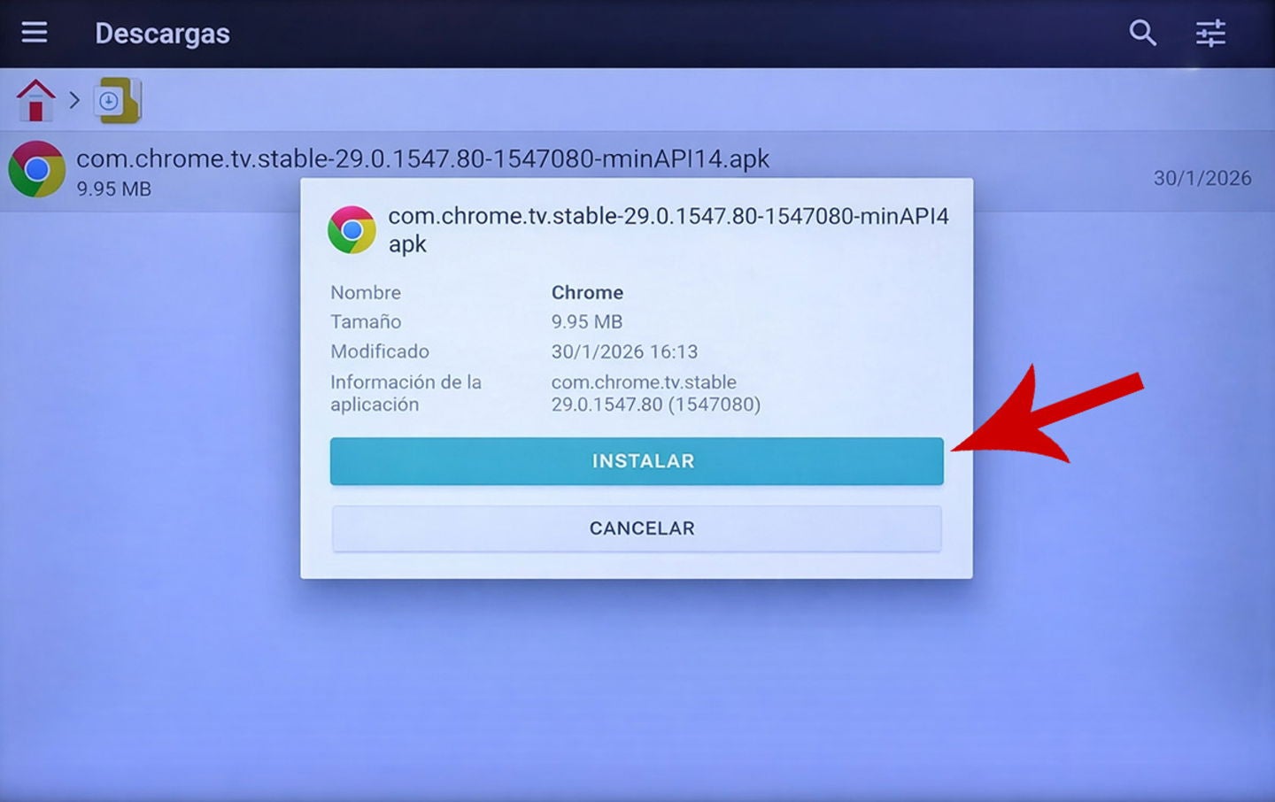Necesitas habilitar la instalación desde fuentes desconocidas en Android TV