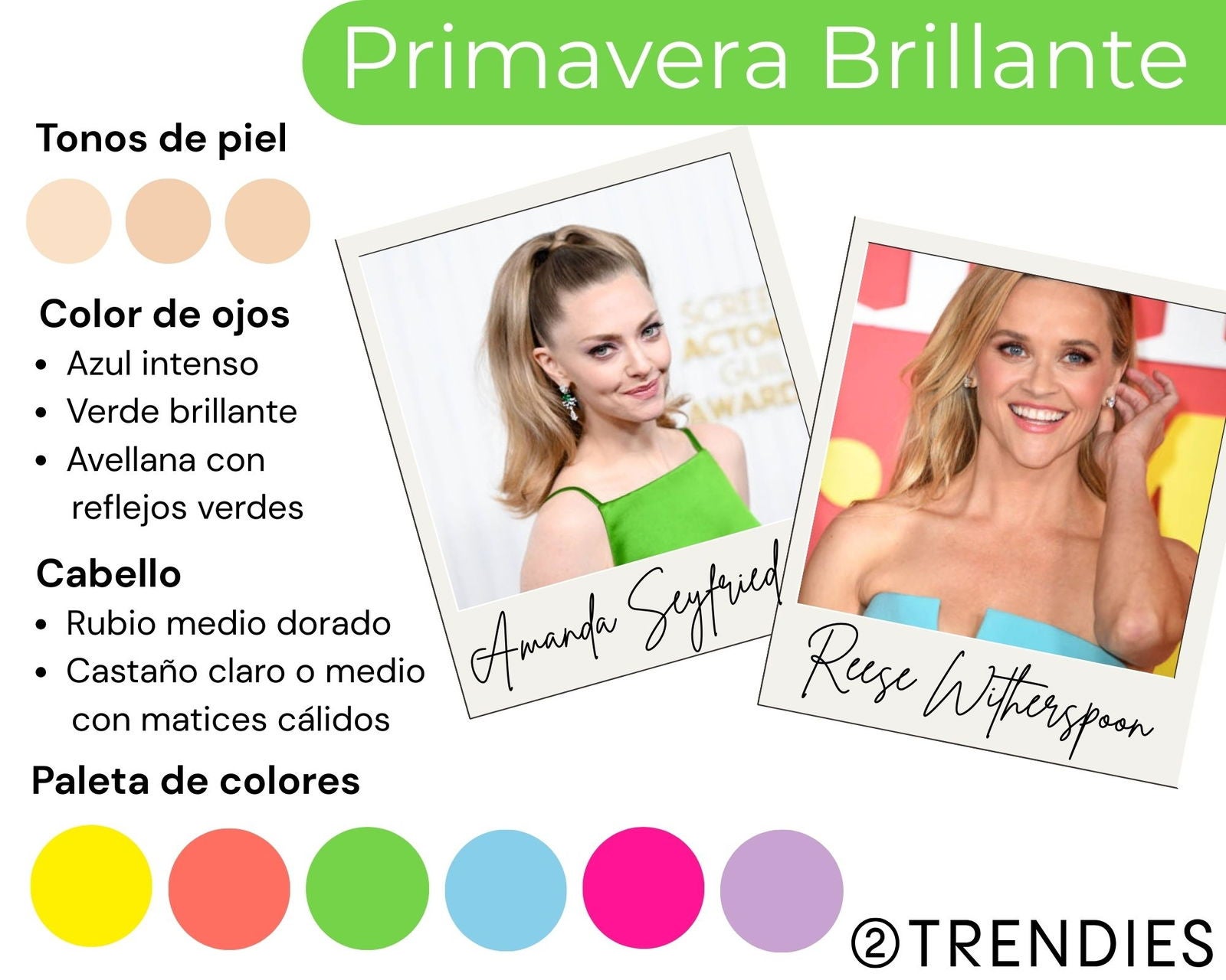 Esquema colorimetría Primavera Brillante