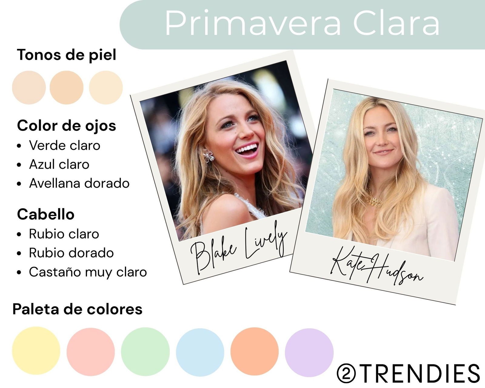 Esquema colorimetría Primavera Clara