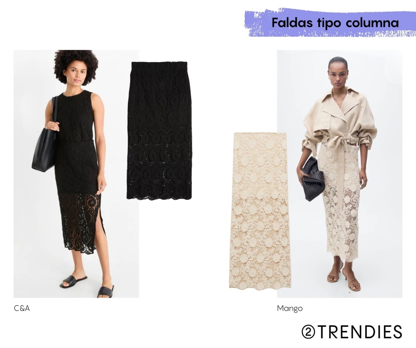 Faldas primavera/verano 2025 : tipo columna