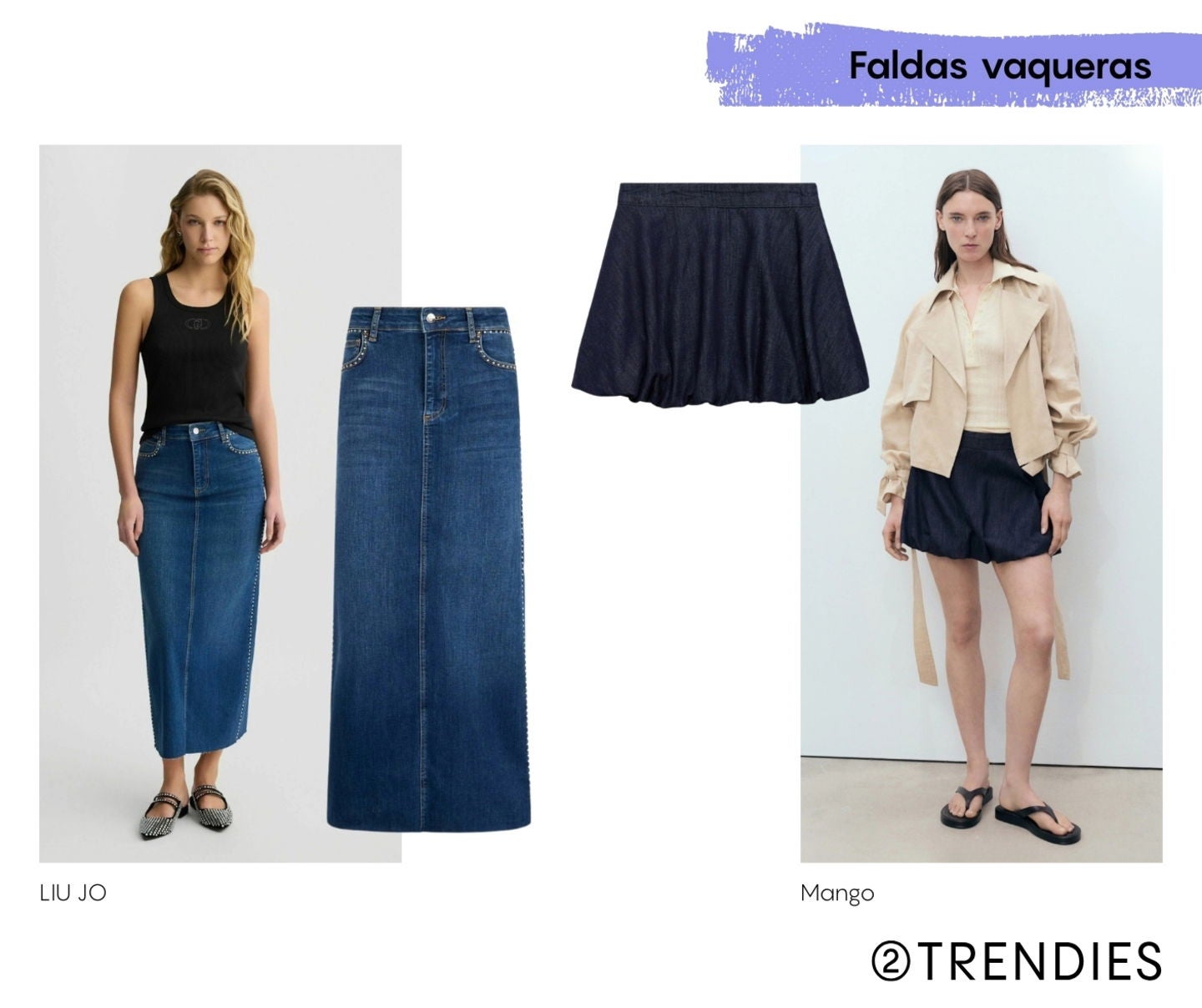 Faldas primavera/verano 2025 : Tejido vaquero