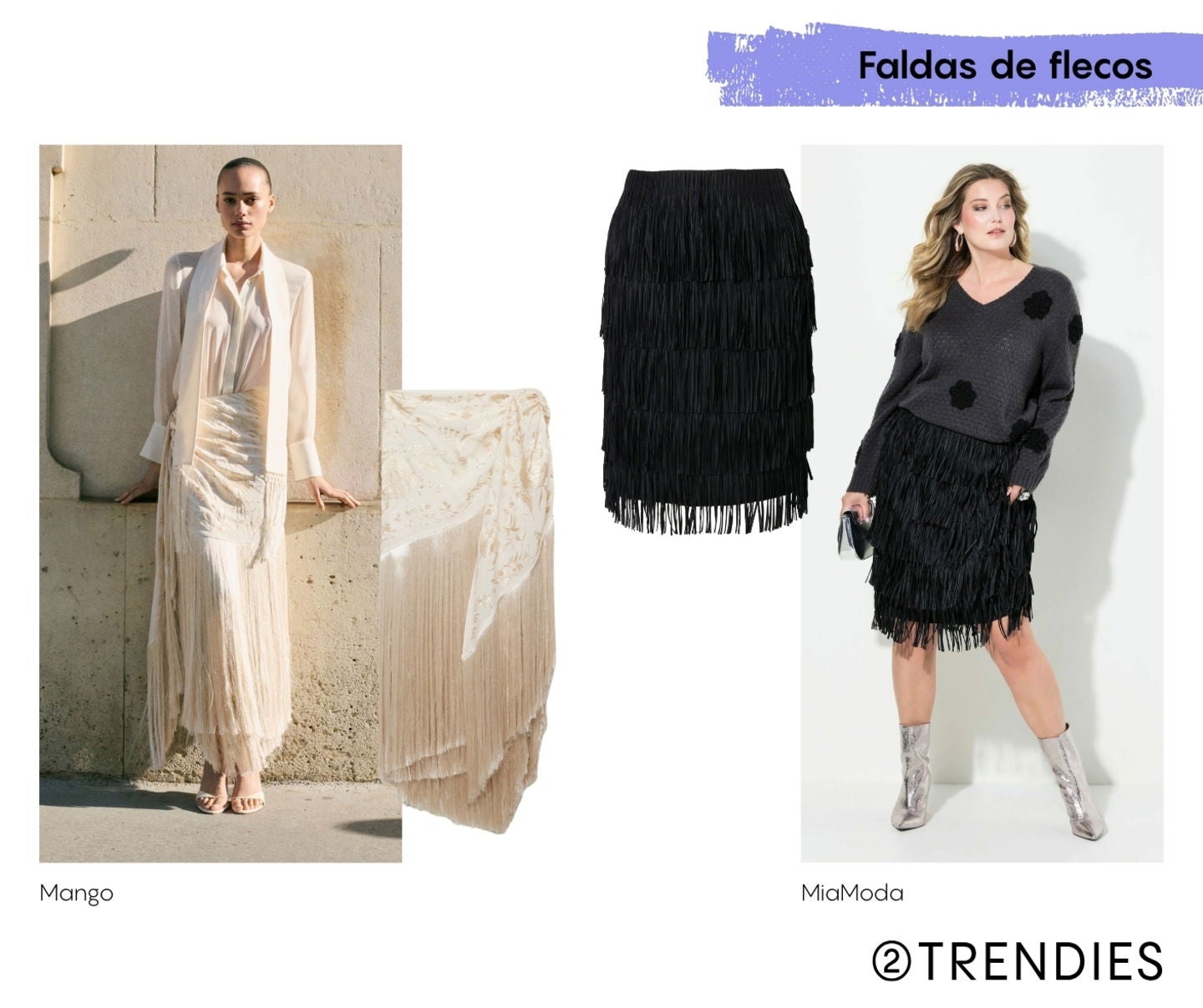 Faldas primavera/verano 2025 : Con flecos