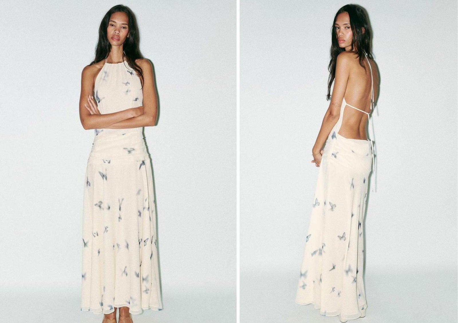 Vestido escote halter estampado mariposas | ZARA (49,95€)