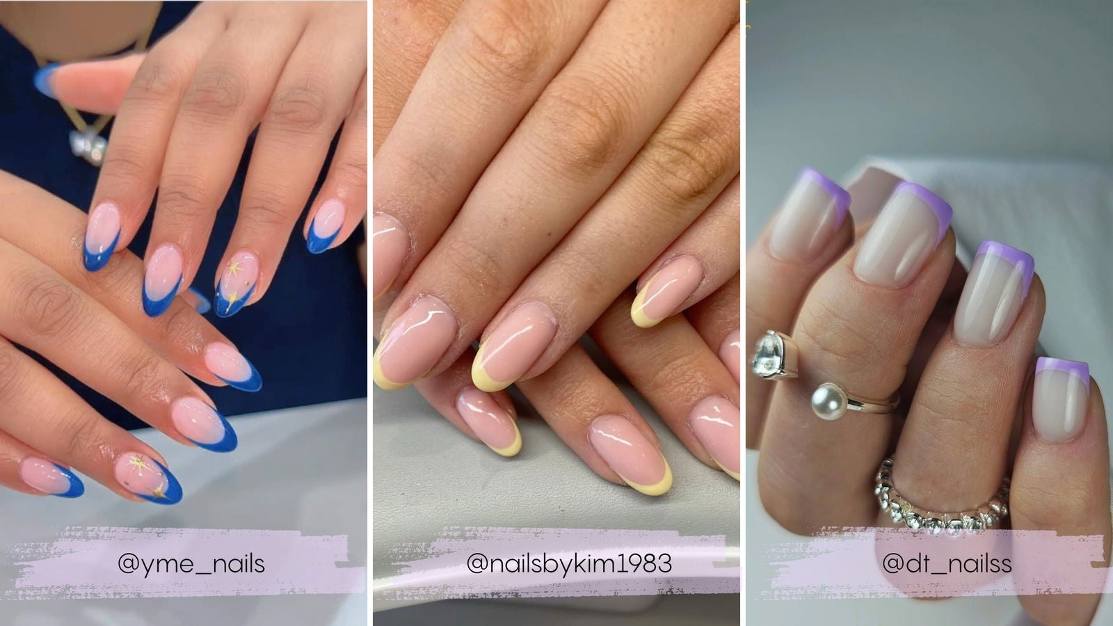 Manicuras francesas en varios colores