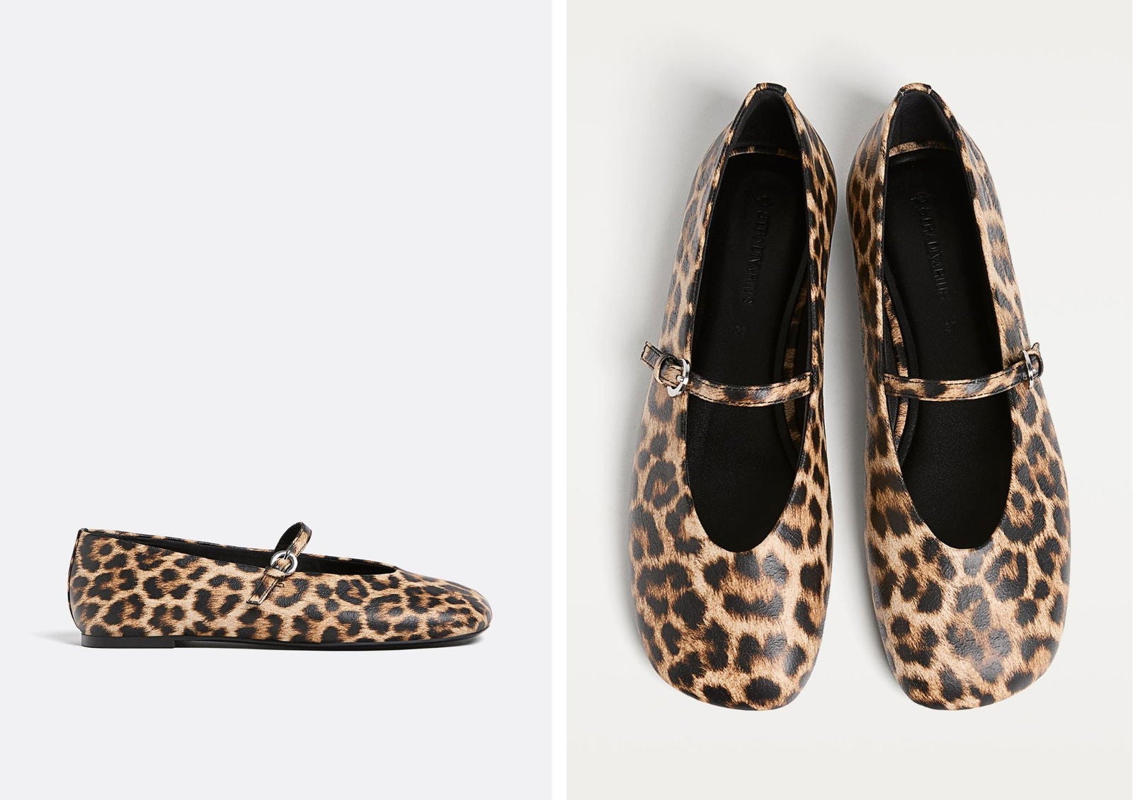 Bailarinas con print de leopardo y tira al empeine (25,99€) | Stradivarius