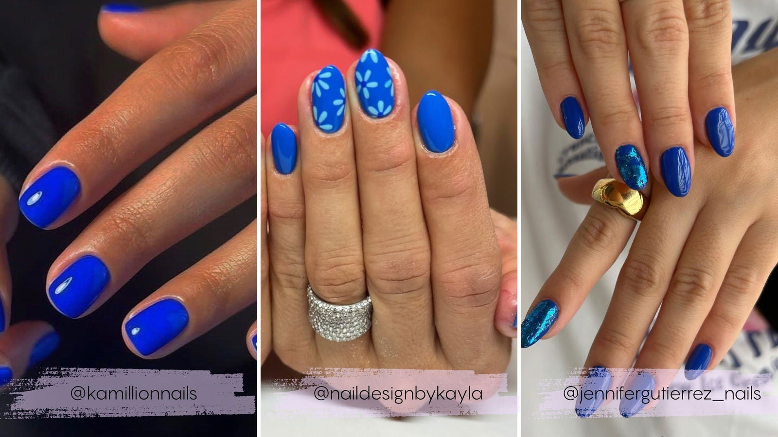 Manicuras azul eléctrico