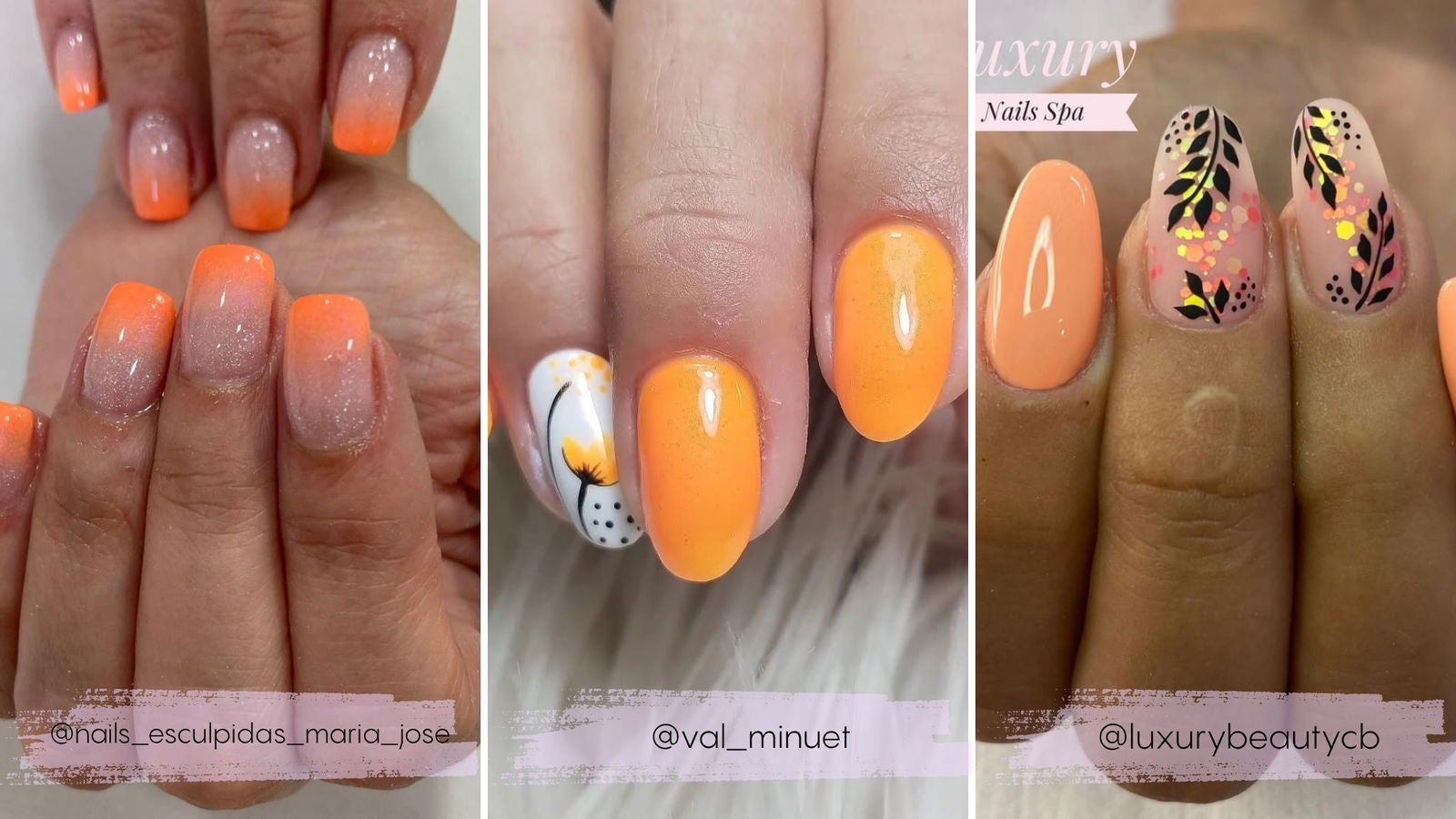 Manicuras en color naranja