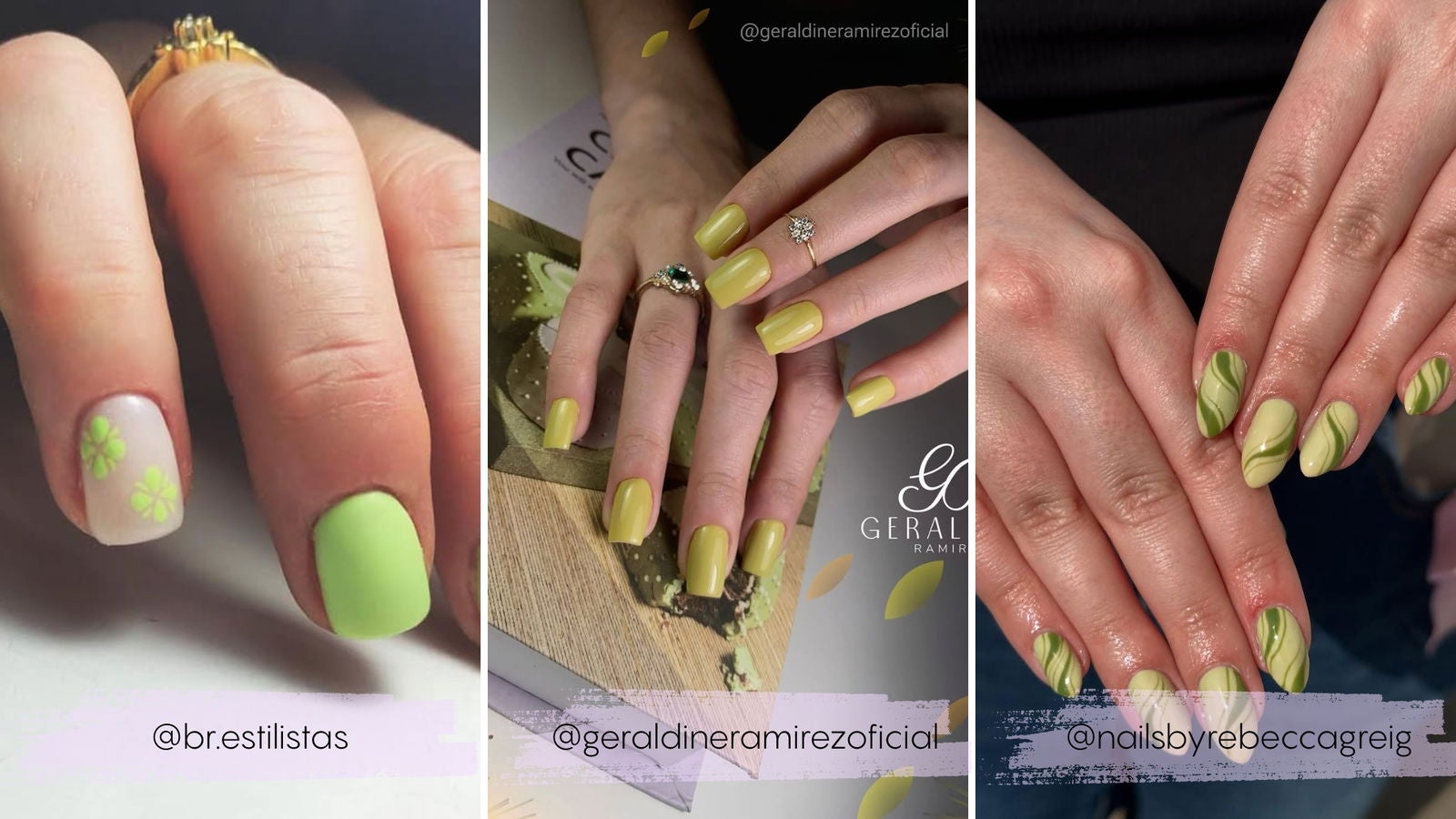 Manicuras en color pistacho