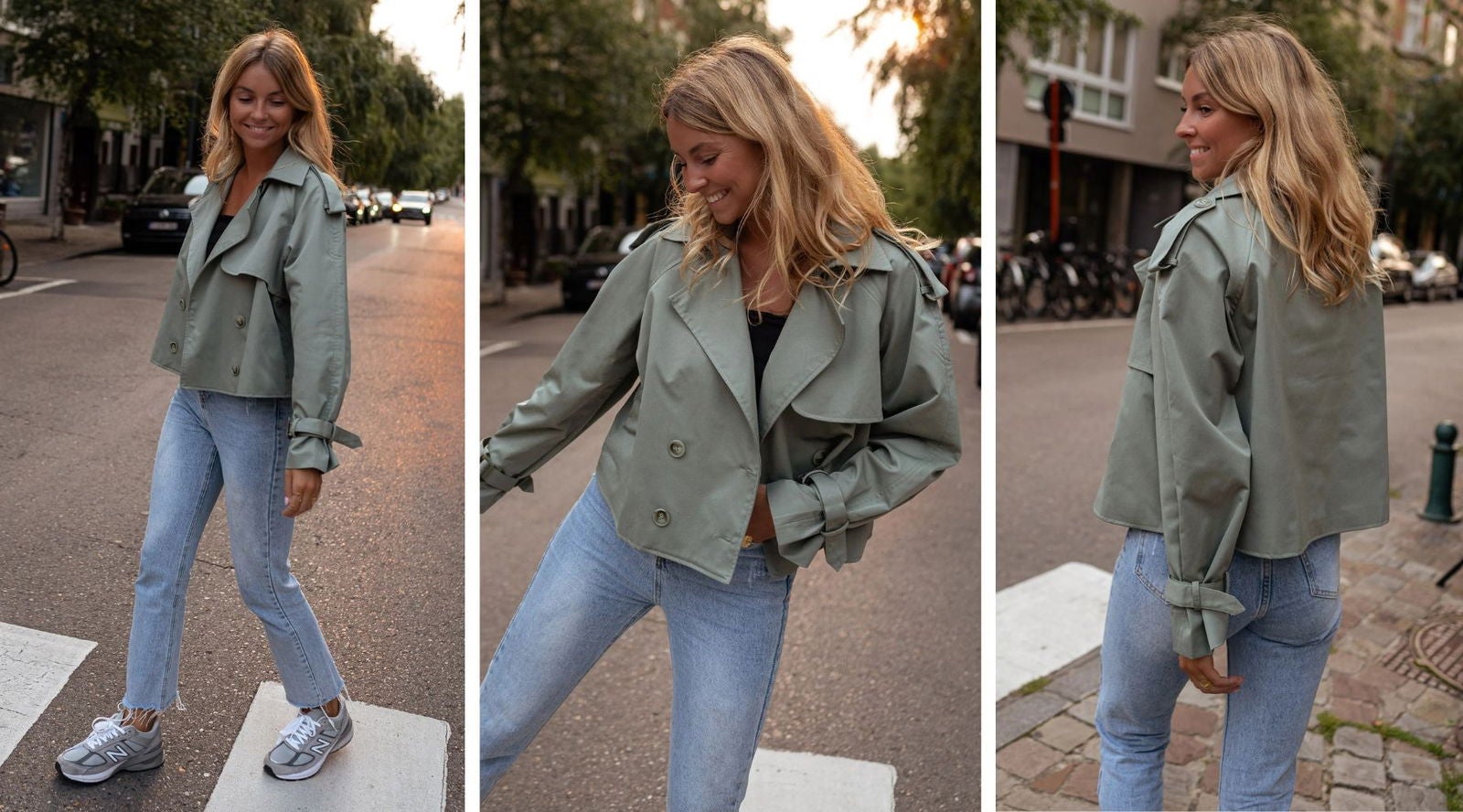 Trench corto Yann en verde claro (53€) | Easy Clothes