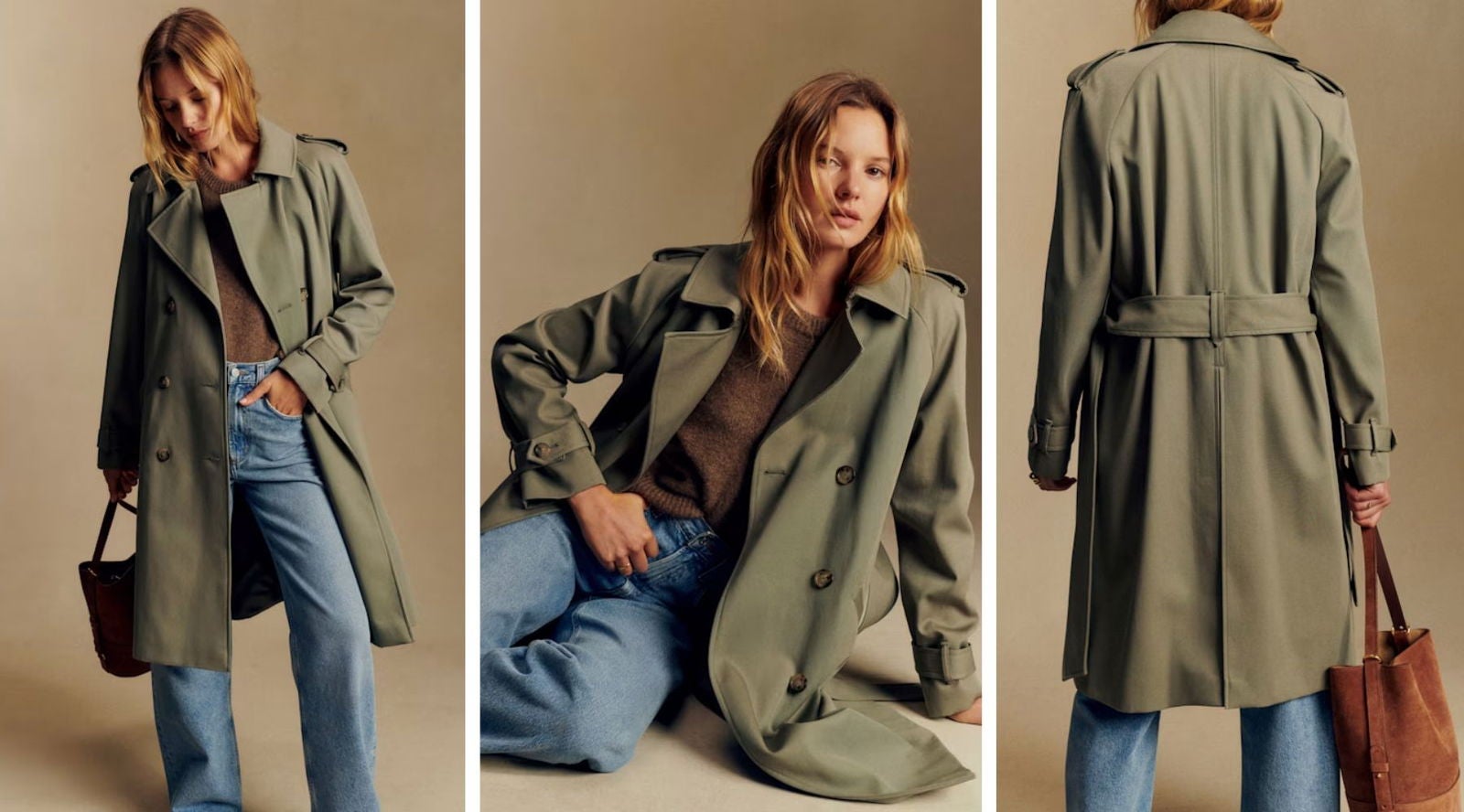 Gabardina Scott en verde caqui (245€) | Sézane