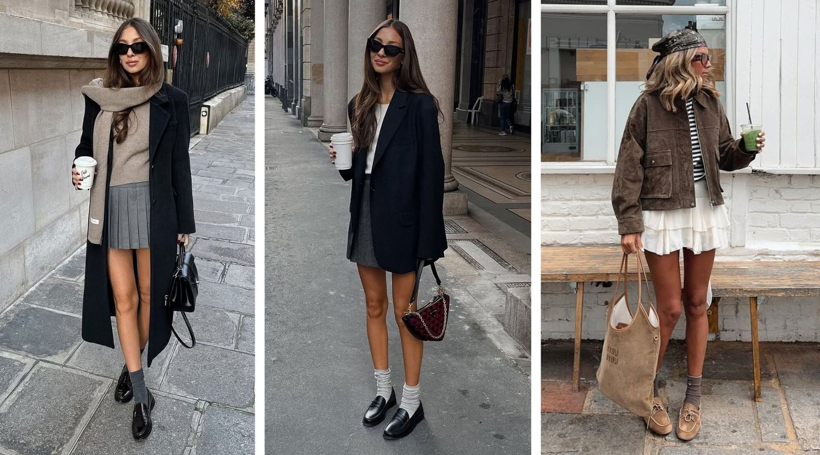 Looks con falda corta, calcetines y mocasines, el combo favorito de las insiders | @fakerstrom y @_aurep