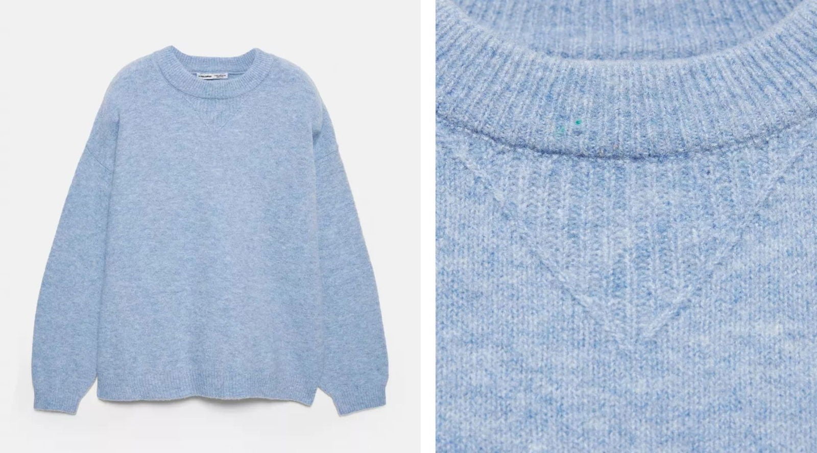Jersey de punto soft de Pull&Bear (27,99€), con cuello redondo y acabado ligeramente esponjoso | Pull&Bear