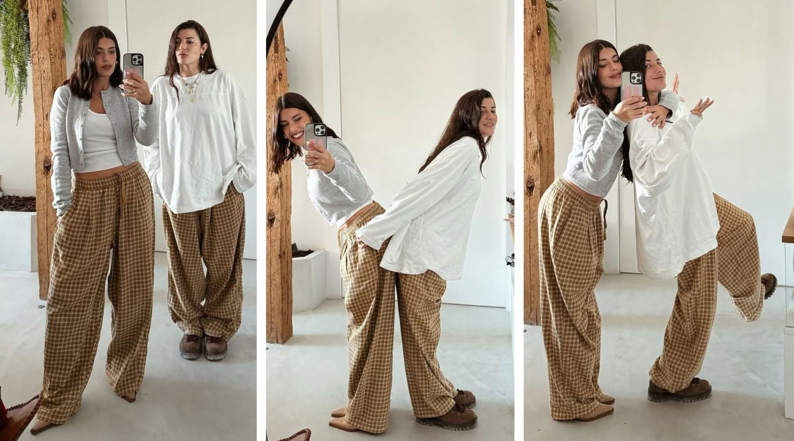 Dulceida y Alba Paul con el pantalón de cuadros de Zara, cada una con su propio estilo | Instagram @dulceida