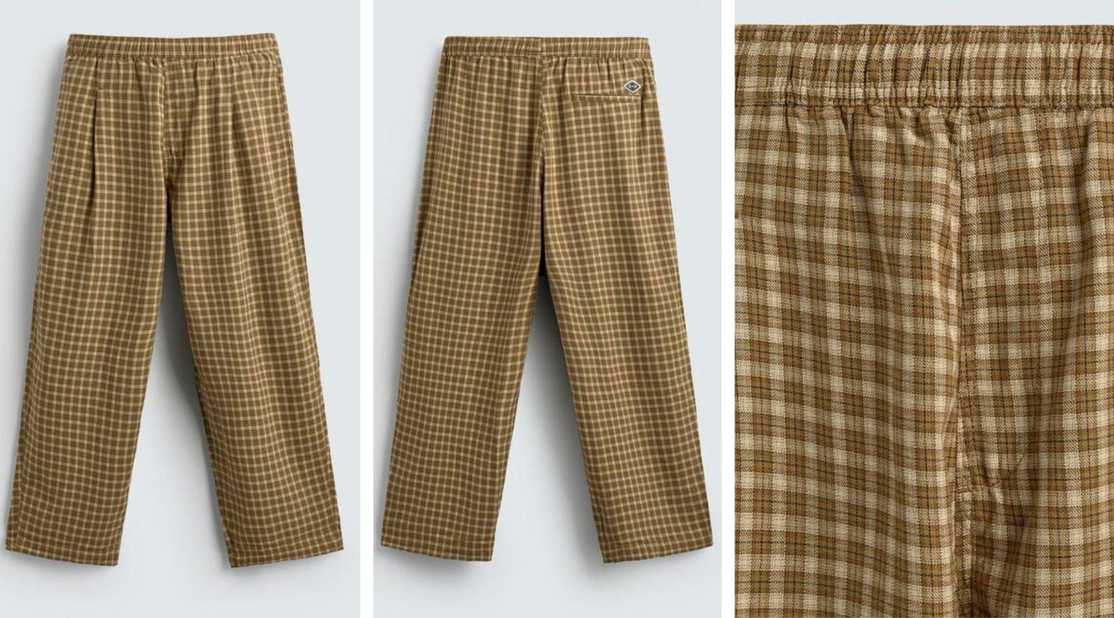 Pantalón balloon fit de cuadros en tonos crudo y amarillo (29,95€) | Zara