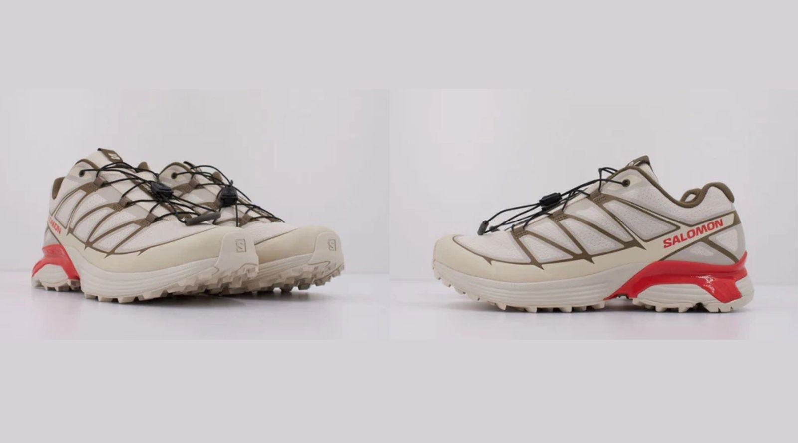 Zapatillas Salomon XT Pathway 2 en color crema con detalles en rojo (130€) | Yellowshop