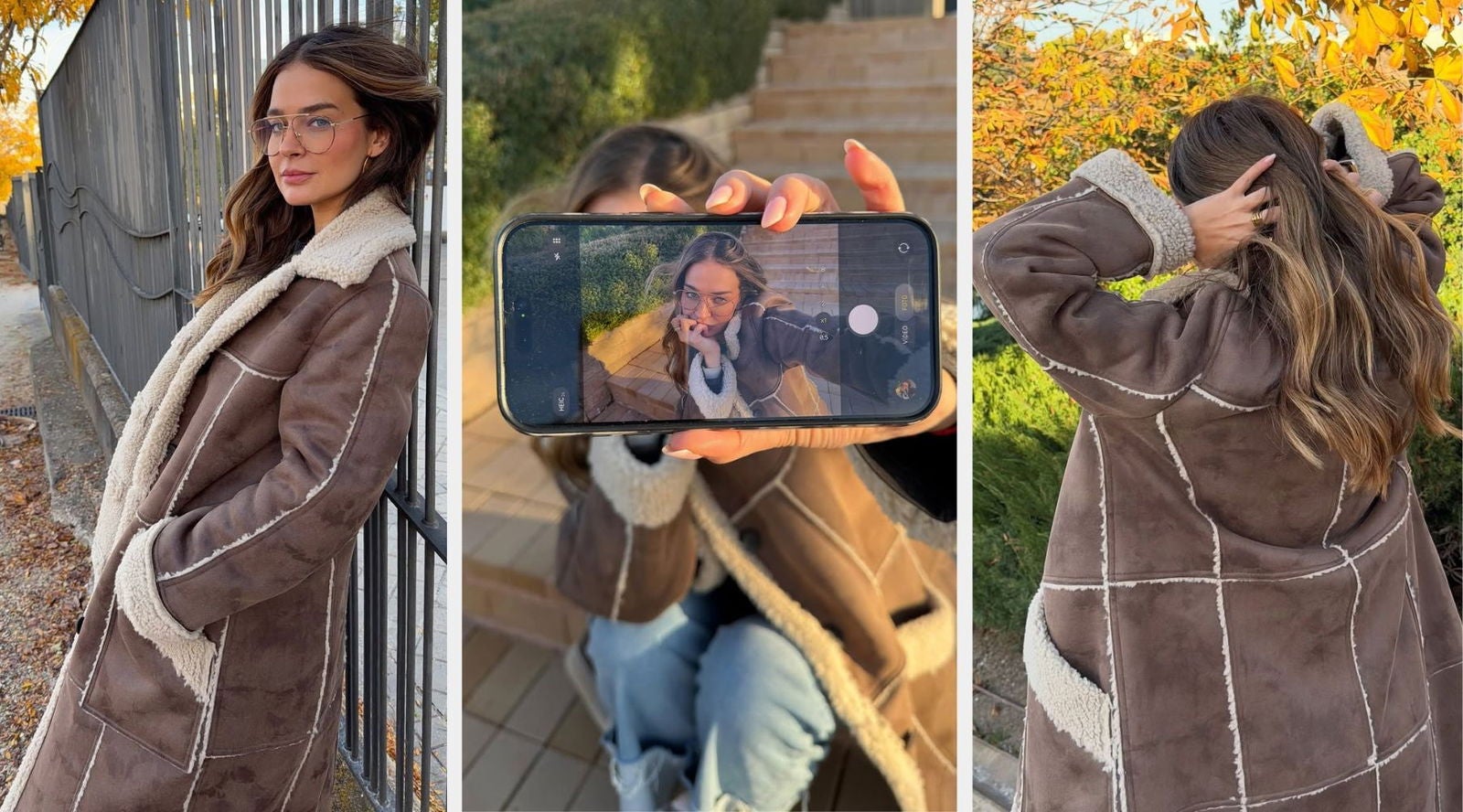 Laura Escanes convierte el abrigo marrón de Desigual en el protagonista absoluto de su look de otoño | @lauraescanes