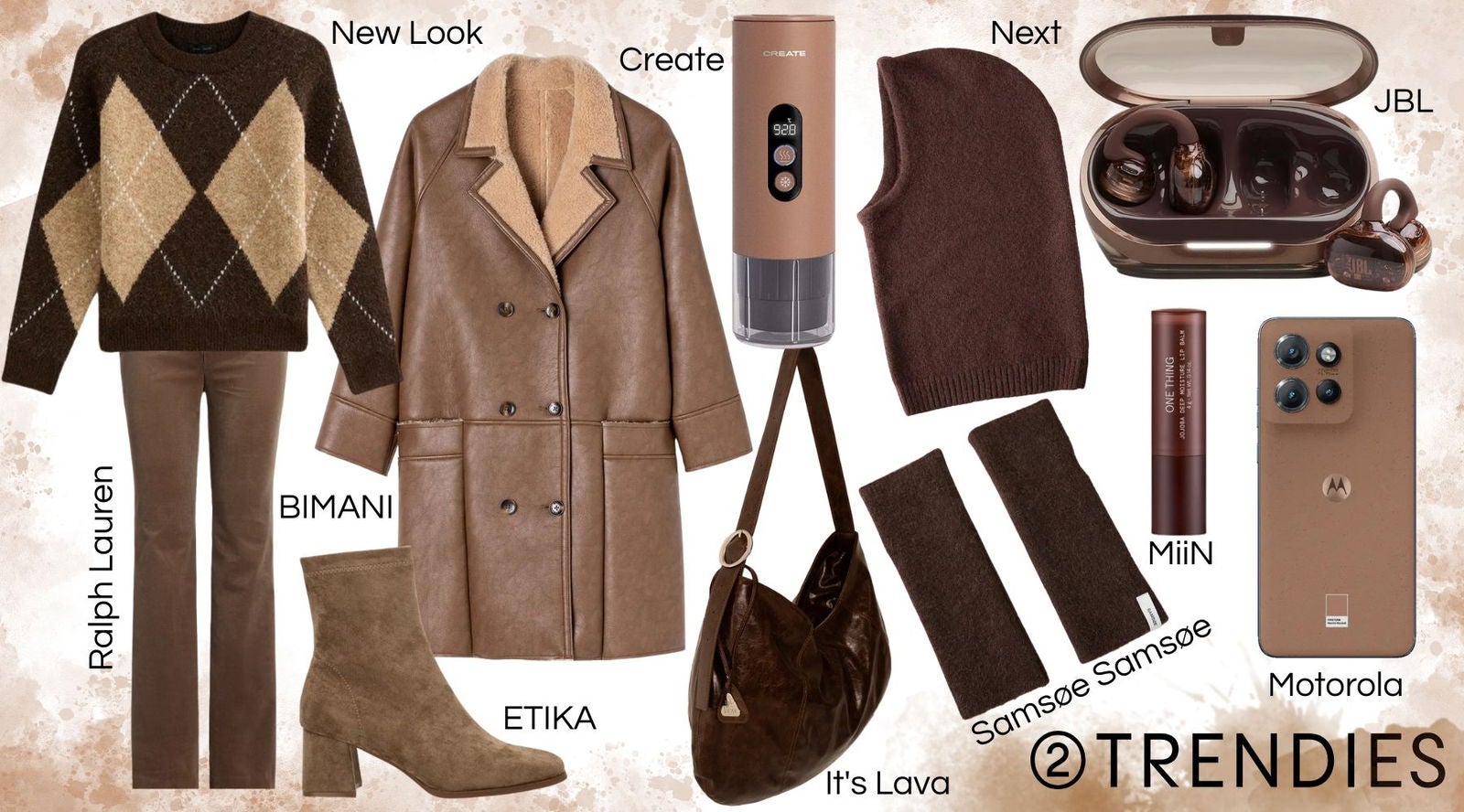 Un look pensado para días largos en la ciudad, con prendas cálidas y ese giro pulido que encaja tan bien con el universo Mocha Mousse