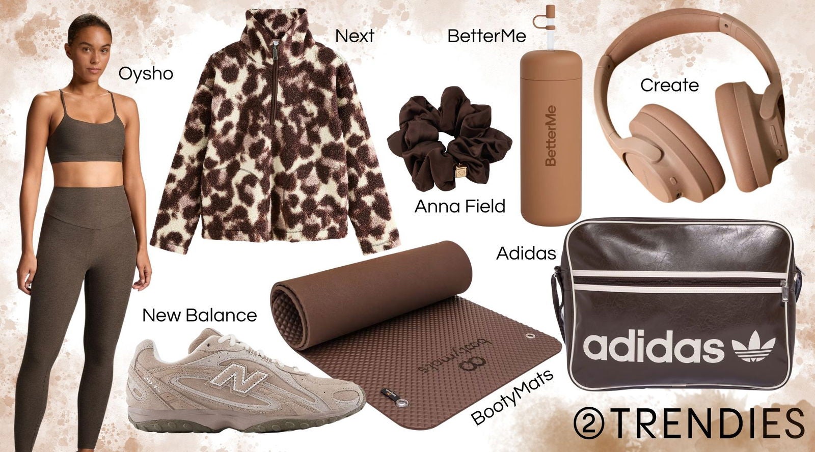 Un look pensado para entrenar con comodidad y estilo, con tonos cálidos que encajan muy bien con la energía del Mocha Mousse