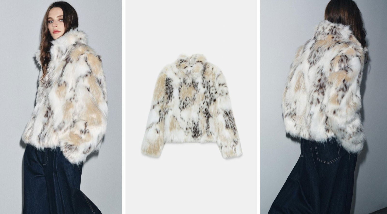 Abrigo corto efecto pelo (89,95€) | Zara