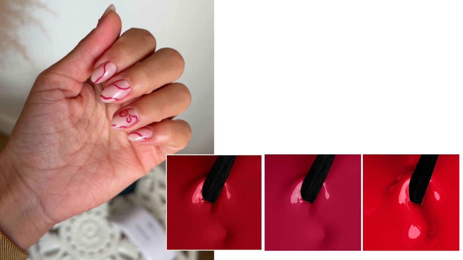 Manicura en tonos rojos