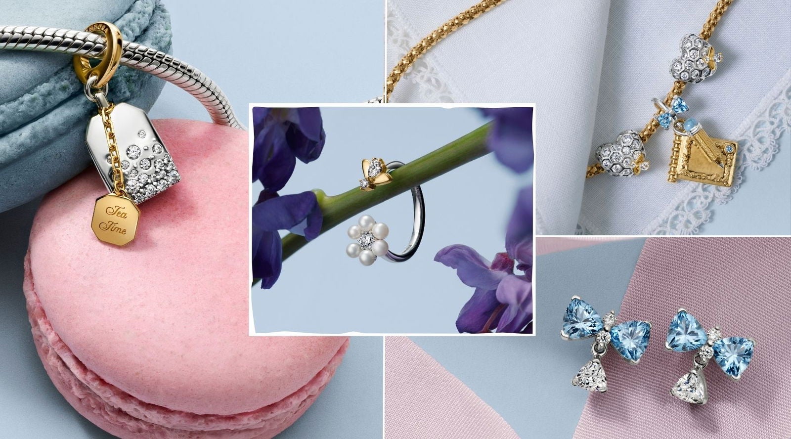 Flores, perlas y otros guiños al universo de la serie aparecen en joyas pensadas para integrarse en looks cotidianos.