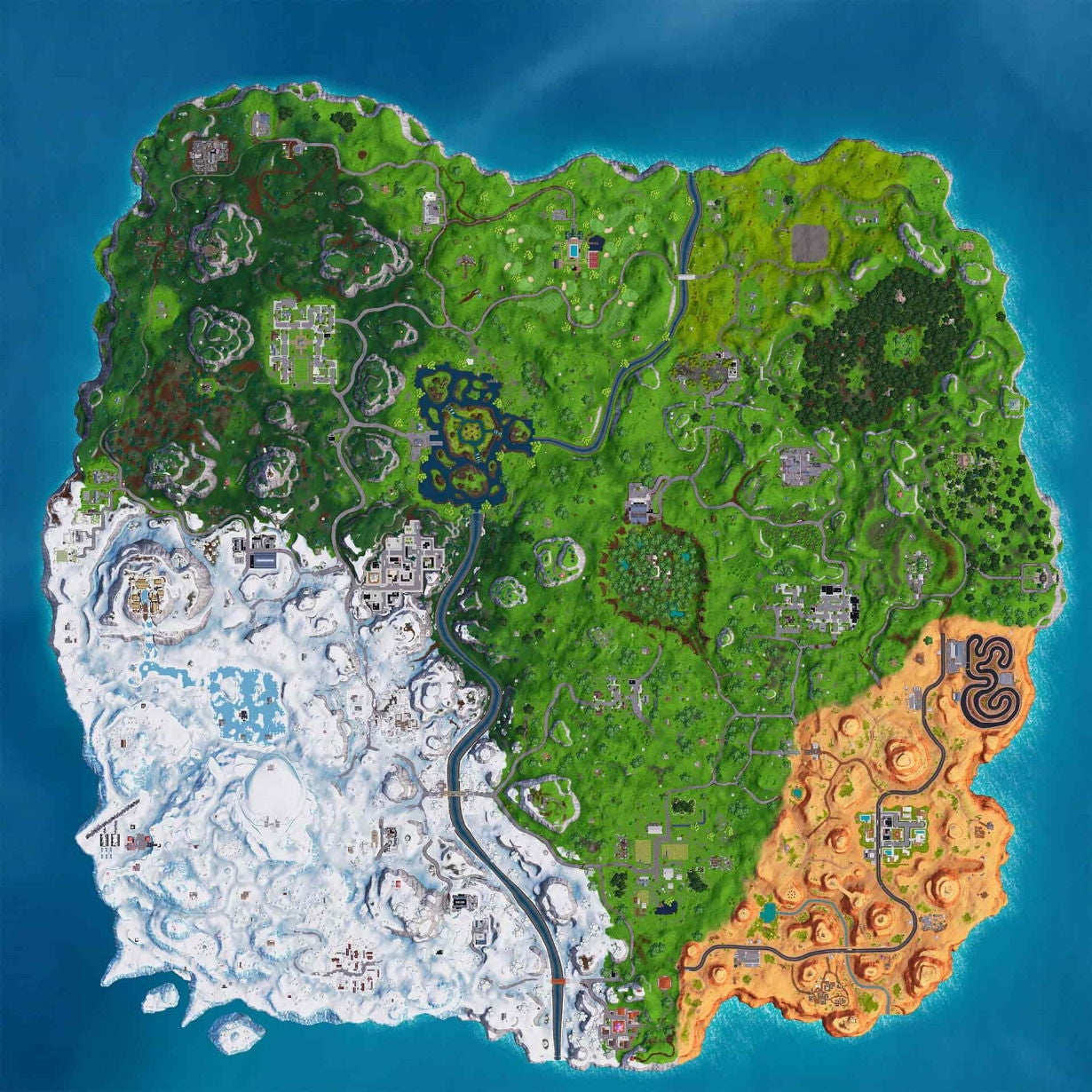 Este es el mapa filtrado y completo de la Temporada 7 de Fortnite