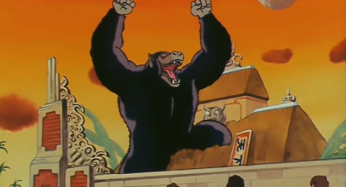 Goku transformaco en Ozaru en Dragon Ball.