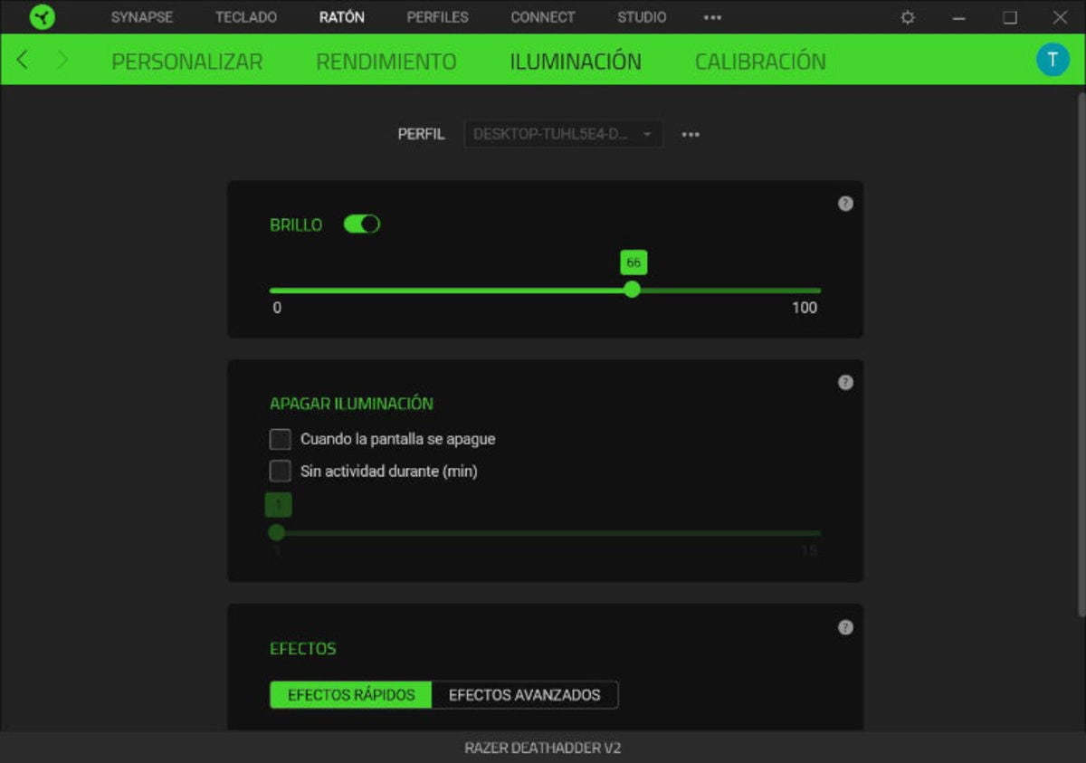 Razer Synapse - Iluminación