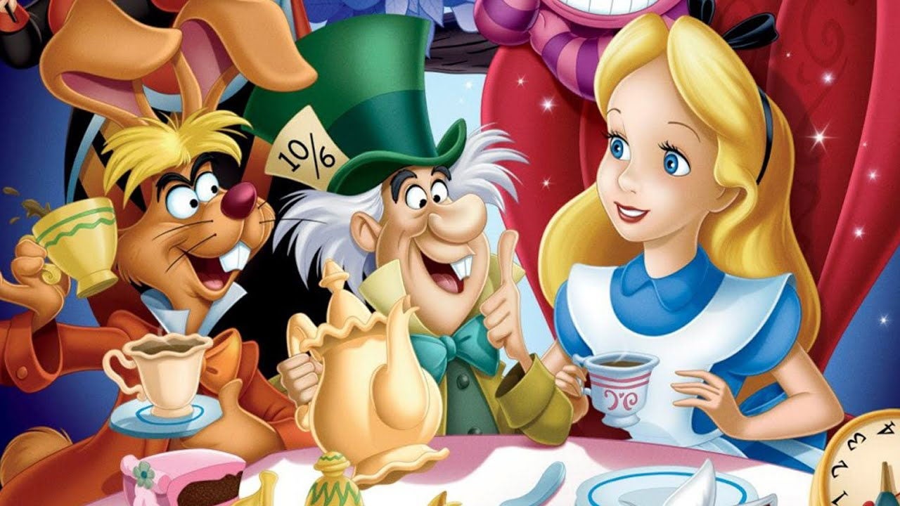 Alicia tomando el té con el Sombrerero Loco.