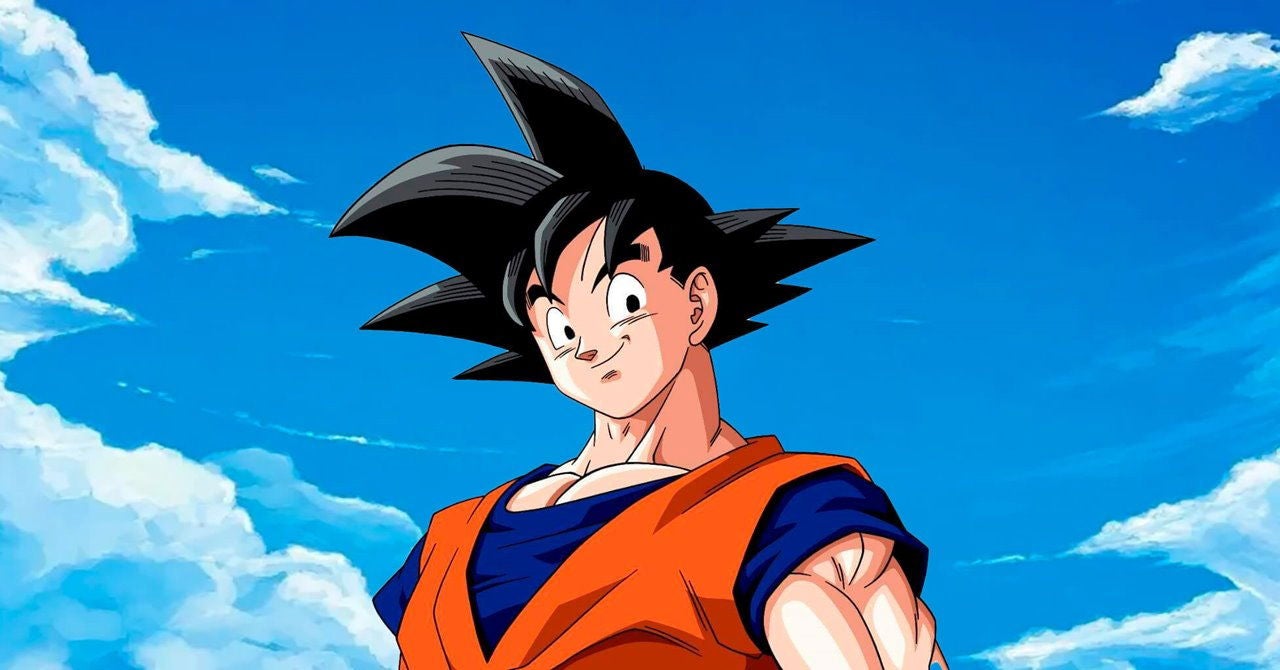 Goku sonriendo por el bienestar de la Tierra.