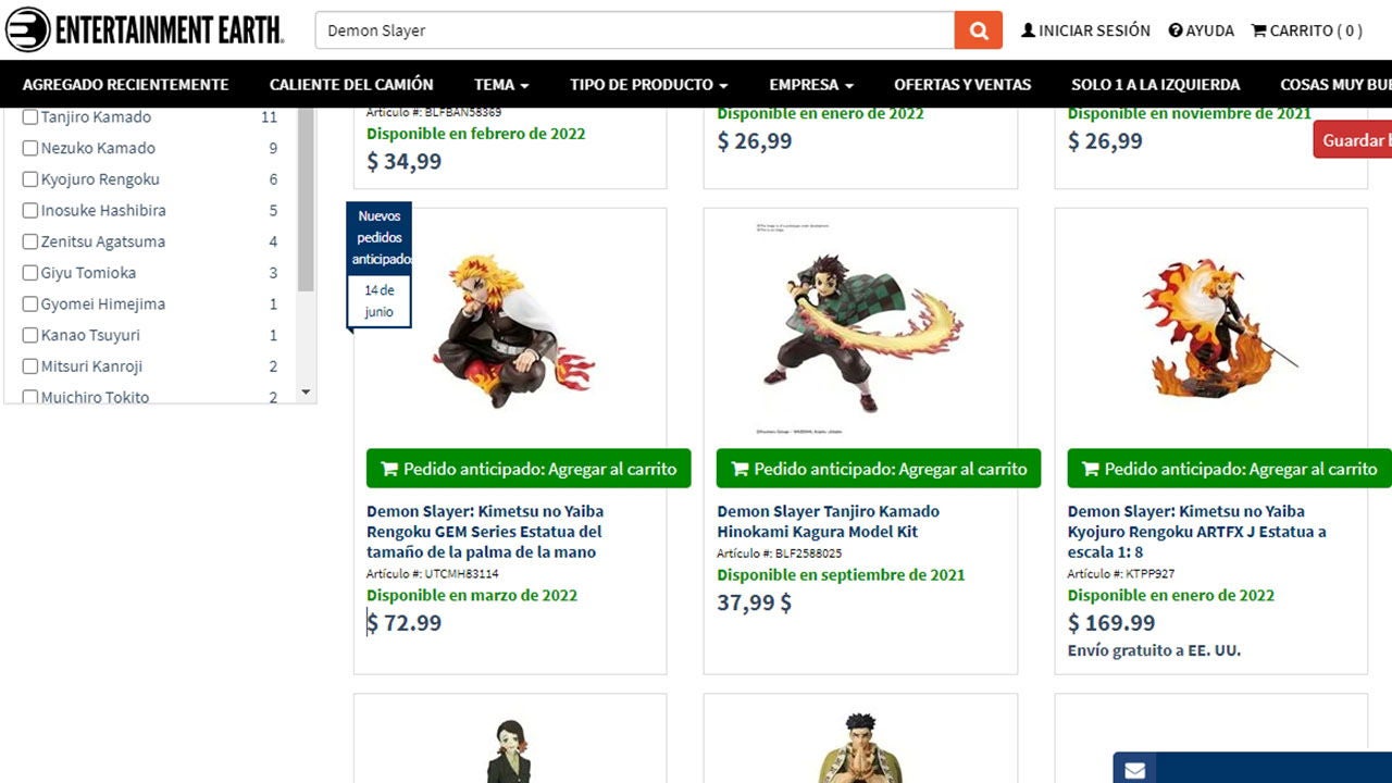 Tiendas especializadas para comprar figuras de Demon Slayer