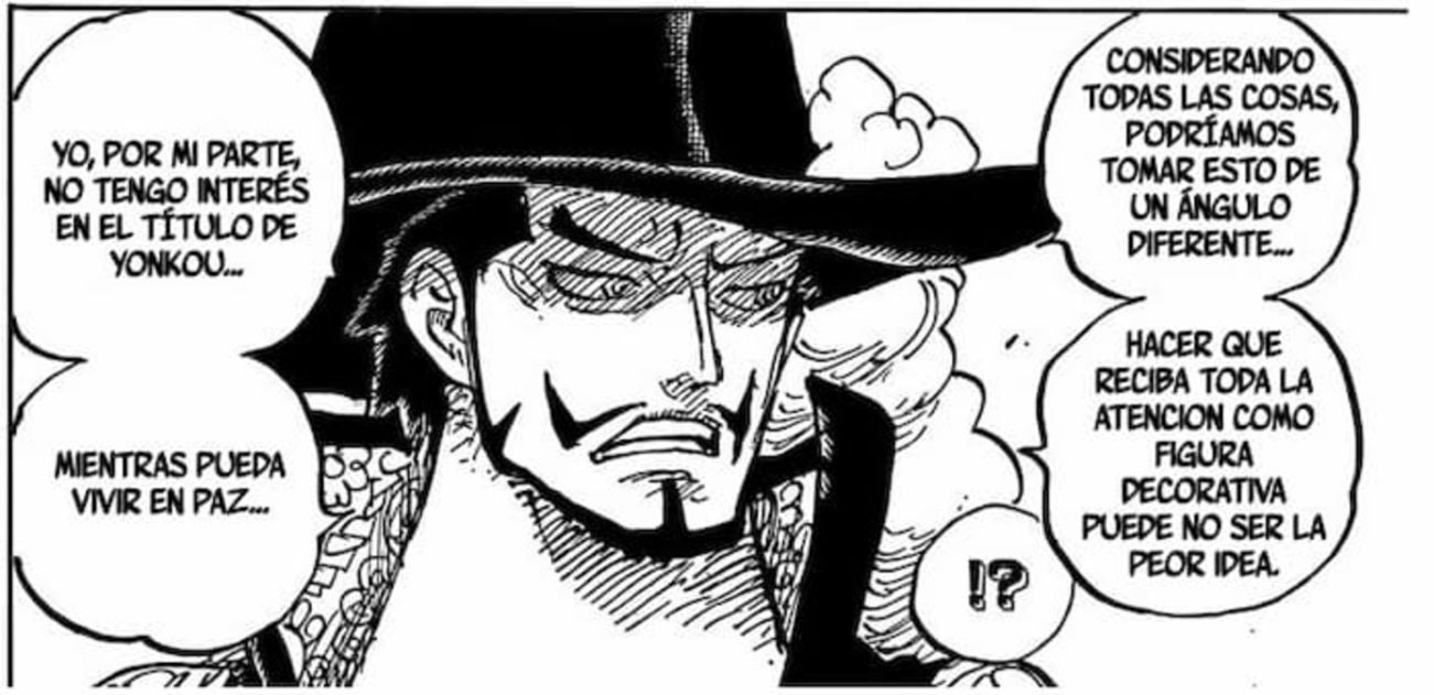 El hecho de que Buggy sea la imagen principal del Cross Guild beneficia muchísimo a Mihawk y Crocodile, ya que pueden dirigir esta organización desde las sombras