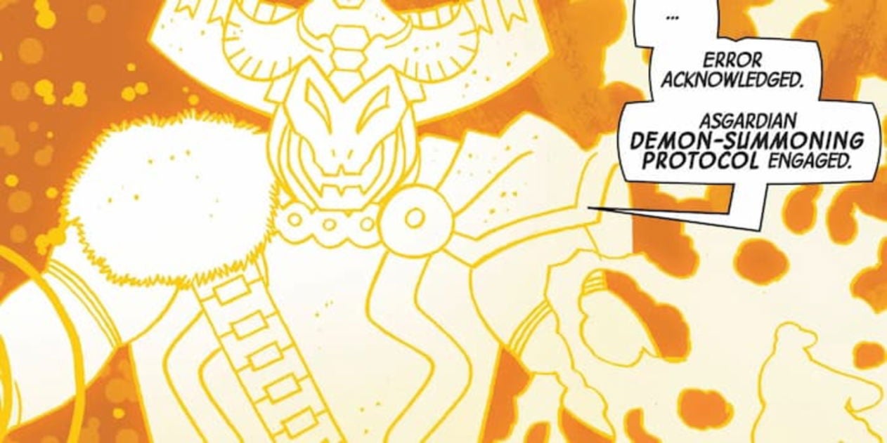 Ultron invocando a un demonio asgardiano.