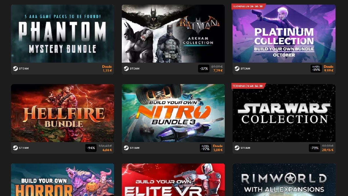 Fanatical tiene una sección de paquetes de juegos a precios increíbles