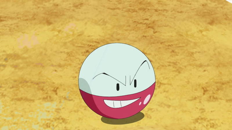 Electrode parece una Pokéball, pero de mayor tamaño y con ojos y boca