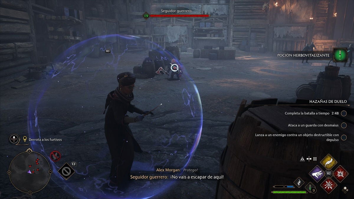 El hechizo Protecto activa un escudo protector