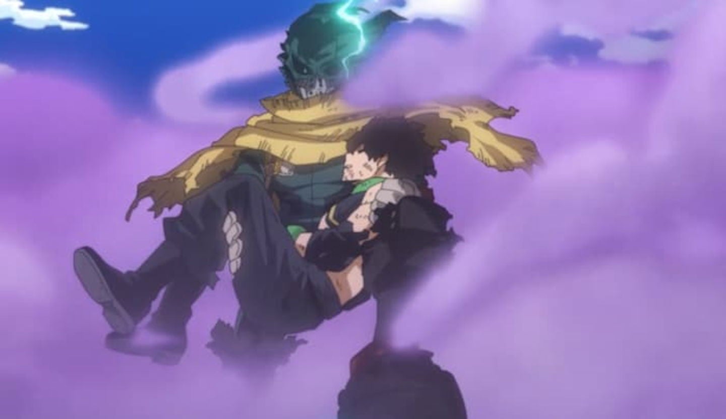 Deku ha logrado salvar al joven héroe de ser asesinado por Muscular