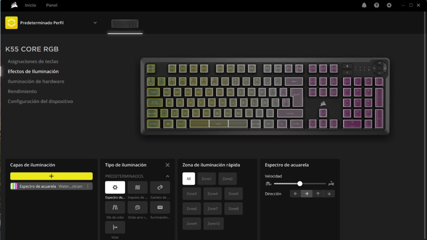 La iluminación RGB es totalmente personalizable