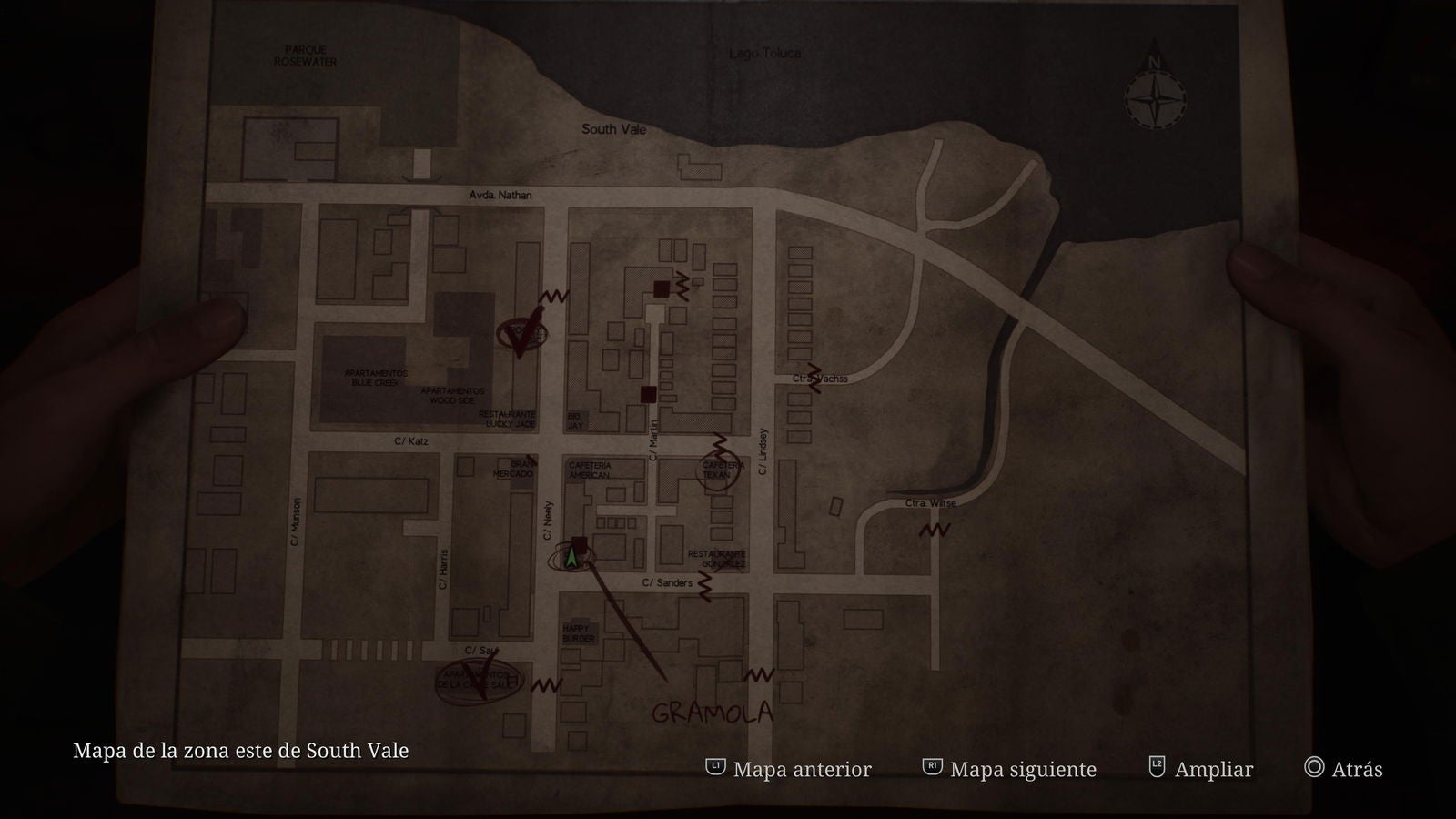 Observar el mapa es crucial para la resolución de puzles.