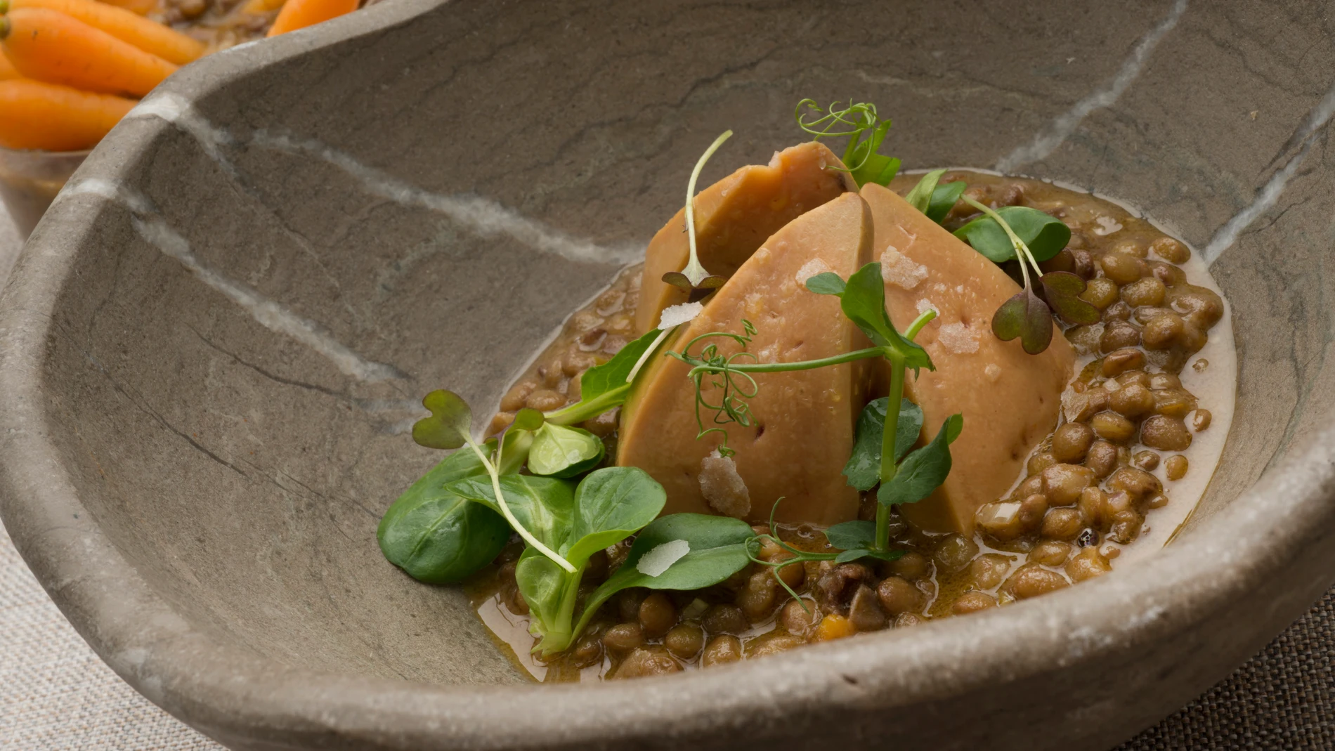 Ensalada de lentejas con Foie Gras